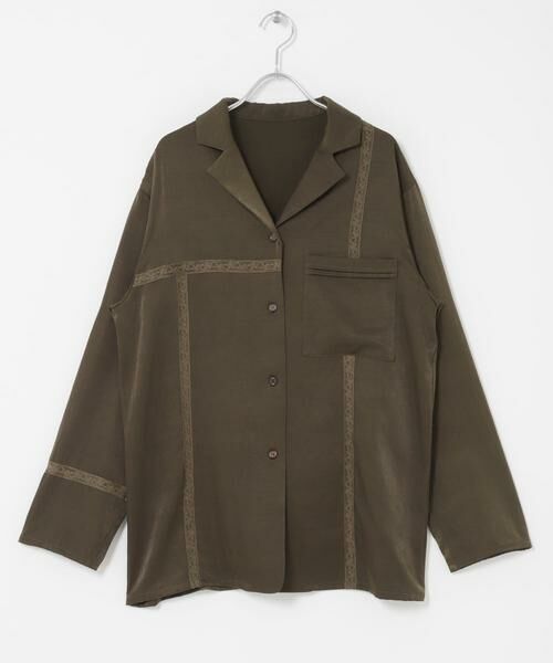 KBF / ケービーエフ シャツ・ブラウス | ルーズサテンシャツ | 詳細8