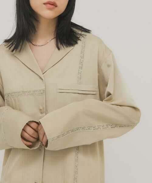 KBF / ケービーエフ シャツ・ブラウス | ルーズサテンシャツ | 詳細10