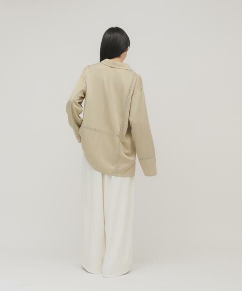 KBF / ケービーエフ シャツ・ブラウス | ルーズサテンシャツ | 詳細15