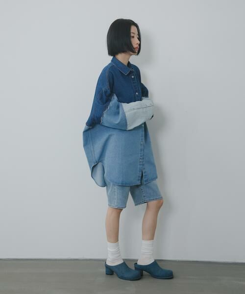 KBF / ケービーエフ シャツ・ブラウス | パッチワークBIGデニムシャツ | 詳細6