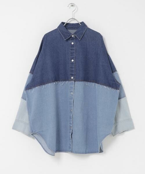 KBF / ケービーエフ シャツ・ブラウス | パッチワークBIGデニムシャツ | 詳細7