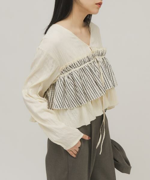 KBF / ケービーエフ シャツ・ブラウス | フリルレイヤードブラウス | 詳細16