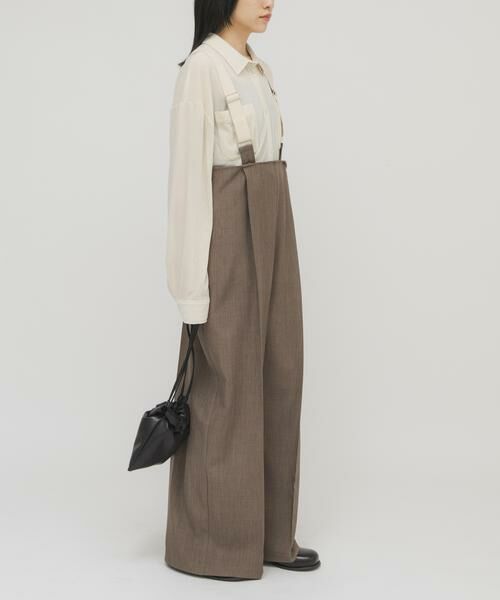 KBF / ケービーエフ その他パンツ | BACKタックサスペンダーパンツ（ブラウン系その他）