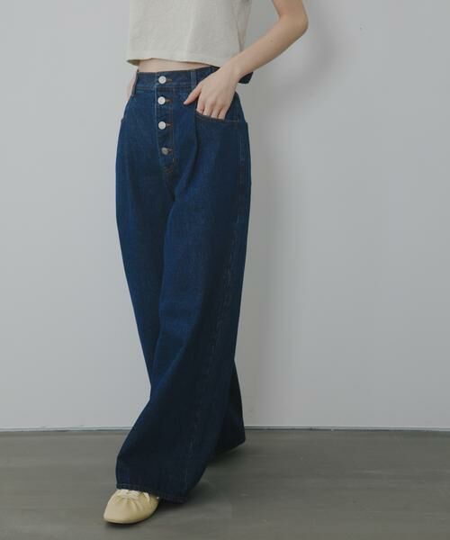 KBF / ケービーエフ デニムパンツ | 『3サイズ展開』タックボタンアップデニム | 詳細3