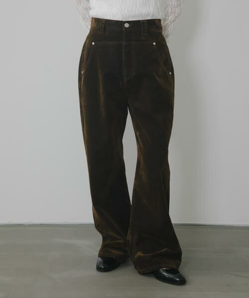 KBF / ケービーエフ デニムパンツ | 『2サイズ展開』フロントパネルデザインデニム（ブラウン）