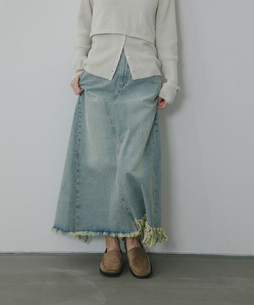 KBF / ケービーエフ スカート | アシメフリンジデニムスカート | 詳細1