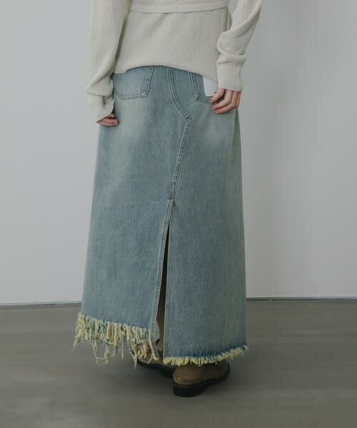 KBF / ケービーエフ スカート | アシメフリンジデニムスカート | 詳細2