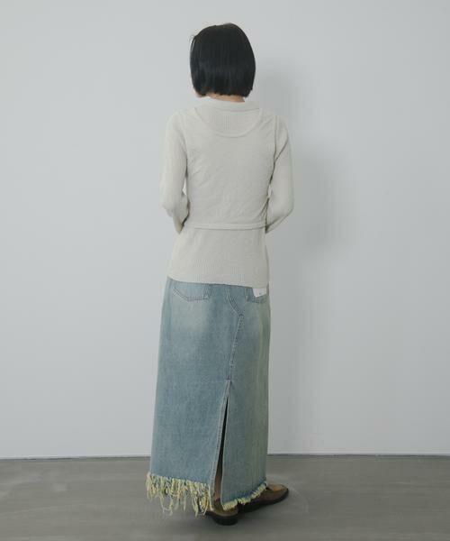 KBF / ケービーエフ スカート | アシメフリンジデニムスカート | 詳細5