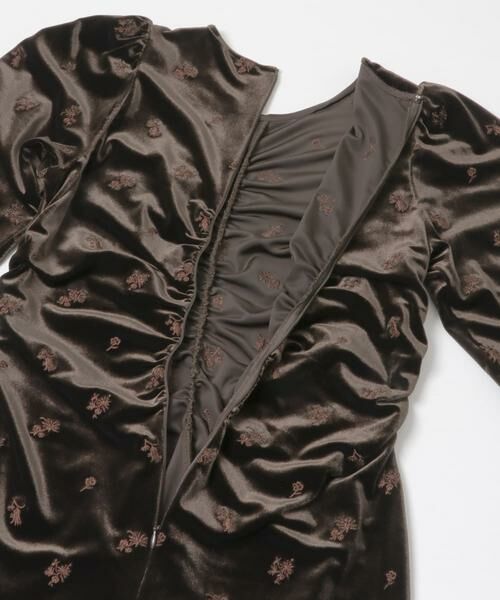 KBF / ケービーエフ ワンピース | ベロアシャーリングドレス | 詳細10