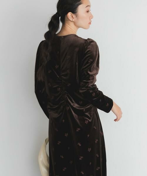 KBF / ケービーエフ ワンピース | ベロアシャーリングドレス | 詳細2