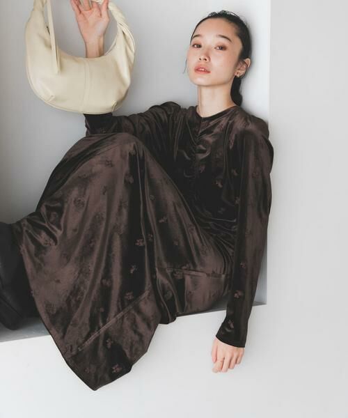 KBF / ケービーエフ ワンピース | ベロアシャーリングドレス | 詳細6