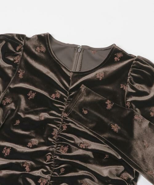 KBF / ケービーエフ ワンピース | ベロアシャーリングドレス | 詳細8