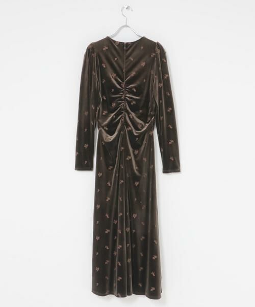 KBF / ケービーエフ ワンピース | ベロアシャーリングドレス | 詳細9