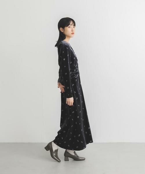 KBF / ケービーエフ ワンピース | ベロアシャーリングドレス | 詳細28