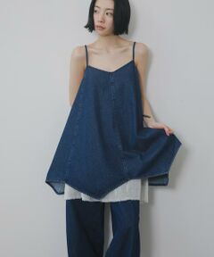 KBF / ケービーエフ ワンピース | メッシュレイヤードデニムキャミワンピース