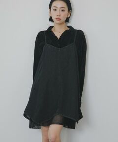 KBF / ケービーエフ ワンピース | メッシュレイヤードデニムキャミワンピース