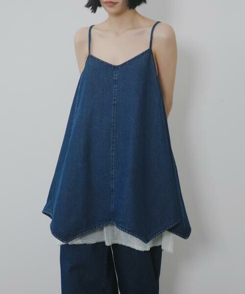 KBF / ケービーエフ ワンピース | メッシュレイヤードデニムキャミワンピース | 詳細1