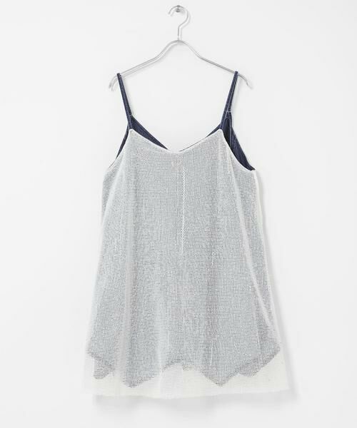 KBF / ケービーエフ ワンピース | メッシュレイヤードデニムキャミワンピース | 詳細10
