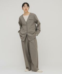 KBF / ケービーエフ ノーカラージャケット | ノーカラーデザインジャケット