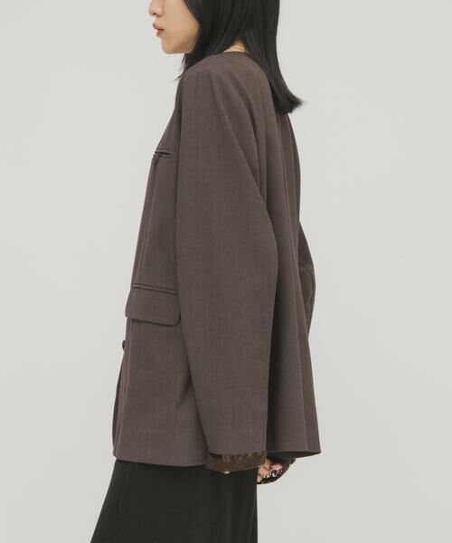 KBF / ケービーエフ ノーカラージャケット | ノーカラーデザインジャケット | 詳細2