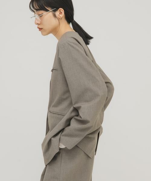 KBF / ケービーエフ ノーカラージャケット | ノーカラーデザインジャケット | 詳細12