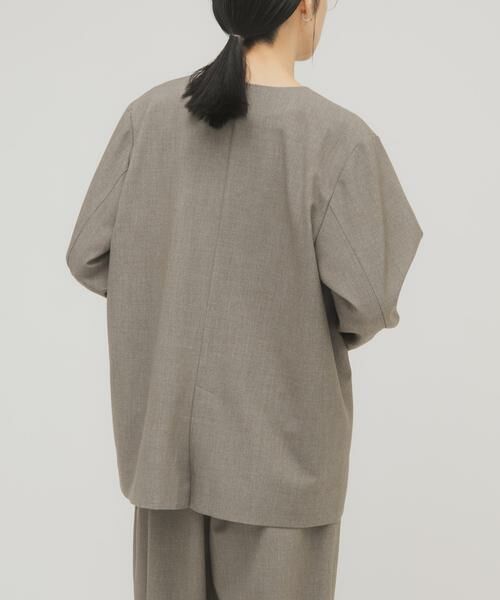 KBF / ケービーエフ ノーカラージャケット | ノーカラーデザインジャケット | 詳細13