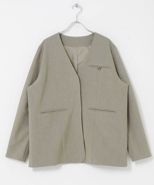 KBF / ケービーエフ ノーカラージャケット | ノーカラーデザインジャケット | 詳細16