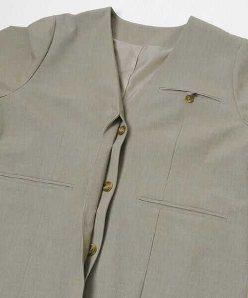 KBF / ケービーエフ ノーカラージャケット | ノーカラーデザインジャケット | 詳細17