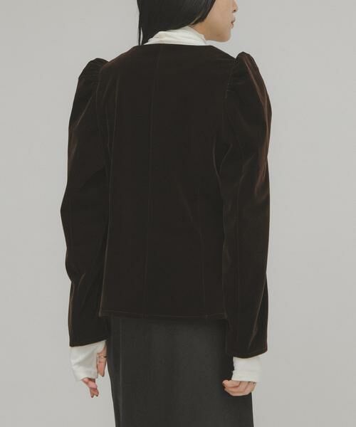 KBF / ケービーエフ シャツ・ブラウス | パフスリーブベロアブラウス | 詳細4