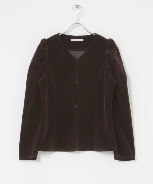 KBF / ケービーエフ シャツ・ブラウス | パフスリーブベロアブラウス | 詳細7