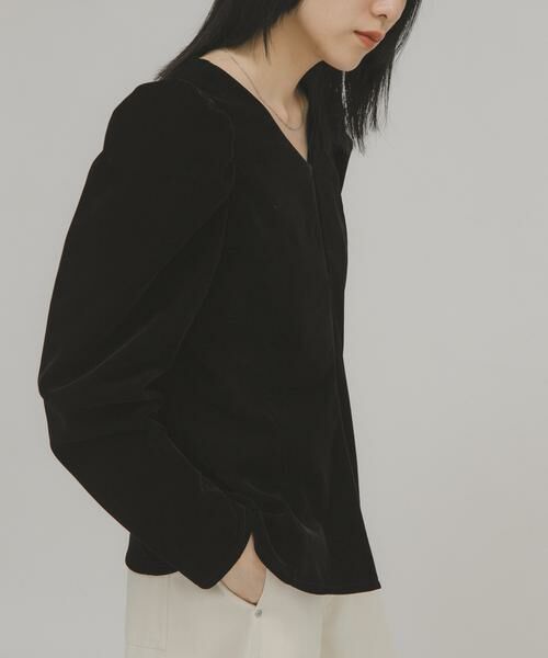 KBF / ケービーエフ シャツ・ブラウス | パフスリーブベロアブラウス | 詳細11