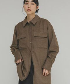 KBF / ケービーエフ シャツ・ブラウス | ウールMIXルーズシャツ