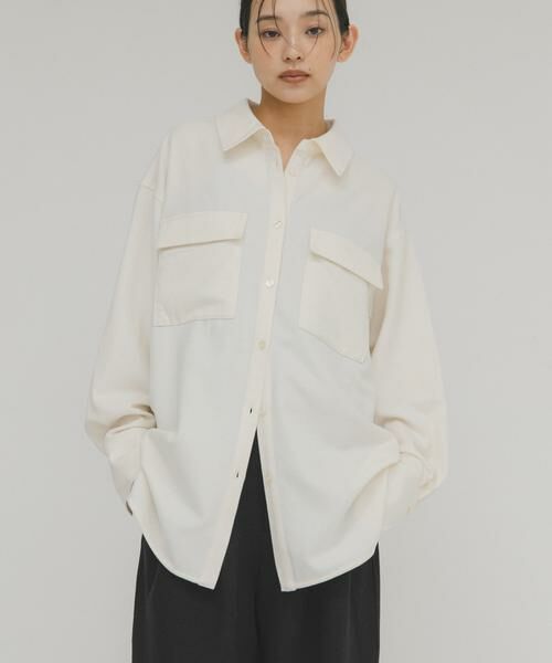 KBF / ケービーエフ シャツ・ブラウス | ウールMIXルーズシャツ | 詳細10