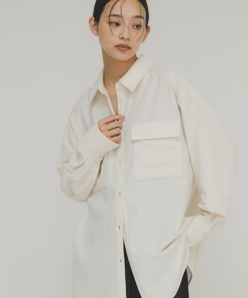 KBF / ケービーエフ シャツ・ブラウス | ウールMIXルーズシャツ | 詳細12