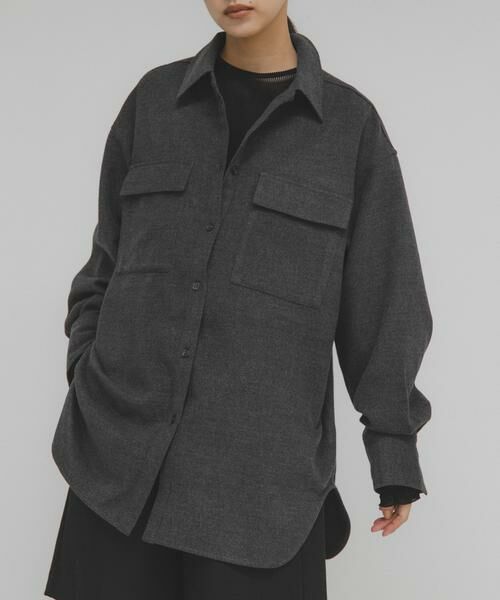 KBF / ケービーエフ シャツ・ブラウス | ウールMIXルーズシャツ | 詳細19