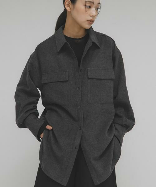 KBF / ケービーエフ シャツ・ブラウス | ウールMIXルーズシャツ | 詳細20
