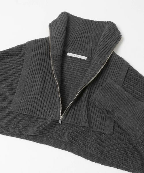 KBF / ケービーエフ ワンピース | ハーフZIPレイヤードニットワンピース | 詳細8