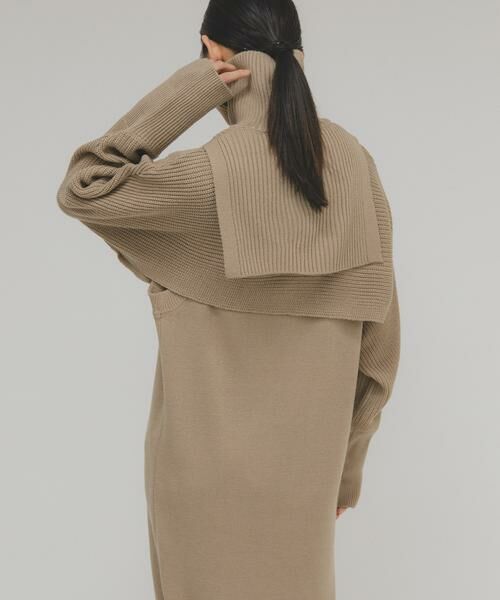 KBF / ケービーエフ ワンピース | ハーフZIPレイヤードニットワンピース | 詳細14
