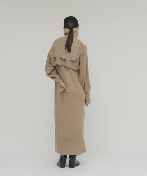 KBF / ケービーエフ ワンピース | ハーフZIPレイヤードニットワンピース | 詳細19