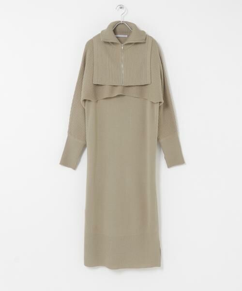 KBF / ケービーエフ ワンピース | ハーフZIPレイヤードニットワンピース | 詳細20