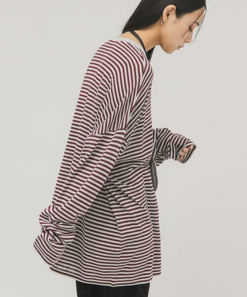 KBF / ケービーエフ ニット・セーター | シアーボーダールーズニット | 詳細1