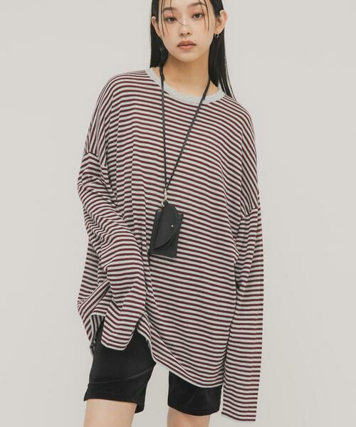 KBF / ケービーエフ ニット・セーター | シアーボーダールーズニット | 詳細2