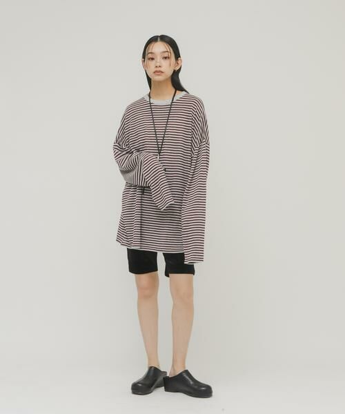 KBF / ケービーエフ ニット・セーター | シアーボーダールーズニット | 詳細4