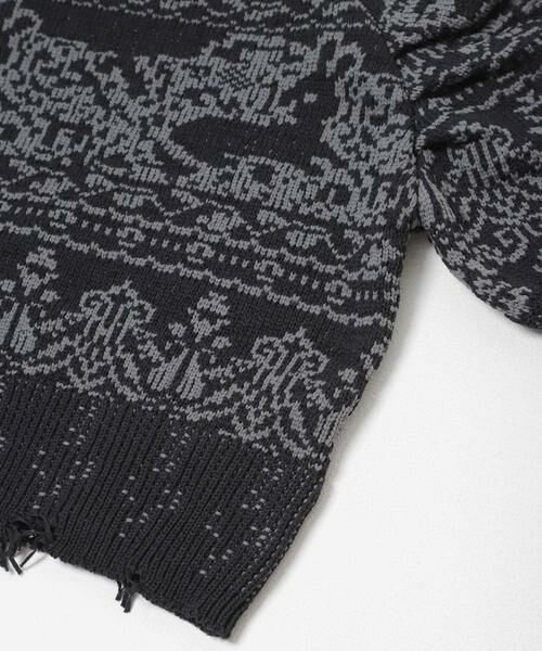 KBF / ケービーエフ ニット・セーター | ジャガードハーフスリーブニット | 詳細11