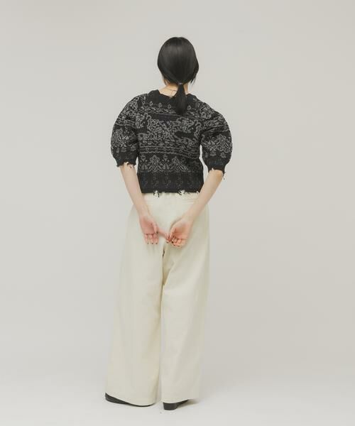 KBF / ケービーエフ ニット・セーター | ジャガードハーフスリーブニット | 詳細7