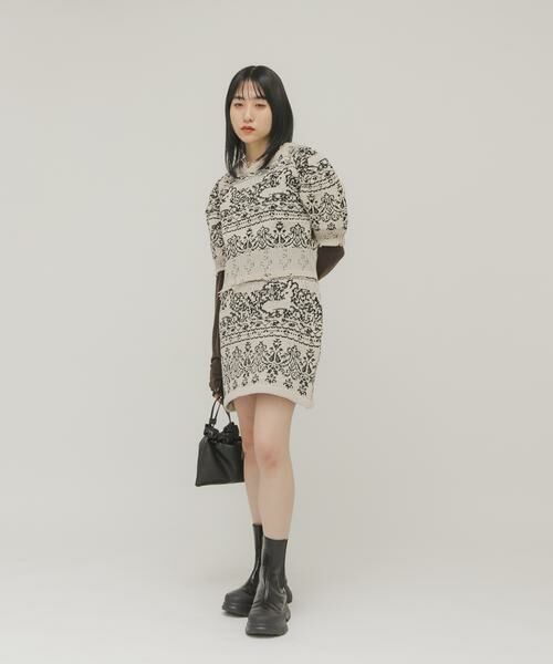 KBF / ケービーエフ ニット・セーター | ジャガードハーフスリーブニット | 詳細16