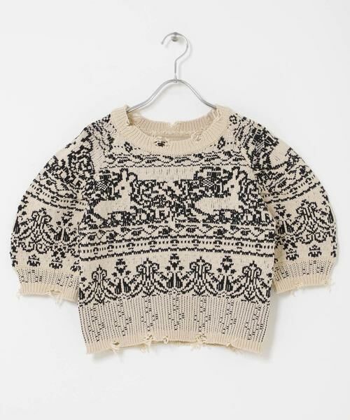 KBF / ケービーエフ ニット・セーター | ジャガードハーフスリーブニット | 詳細22