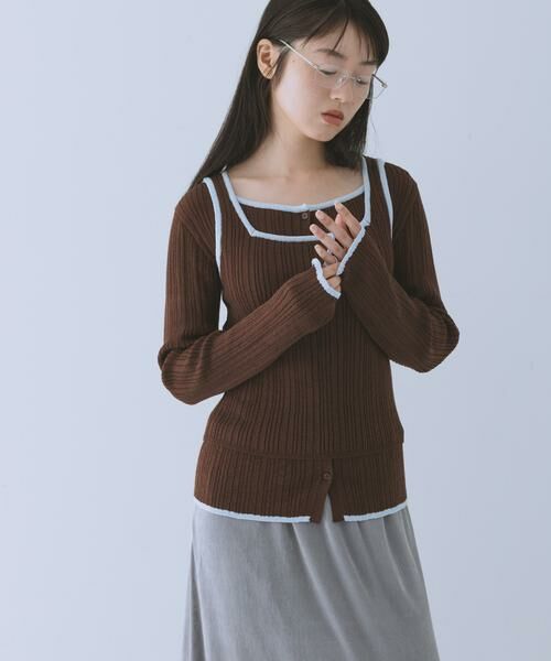 KBF / ケービーエフ ニット・セーター | 2WAYタンクトップSETカーディガン | 詳細10