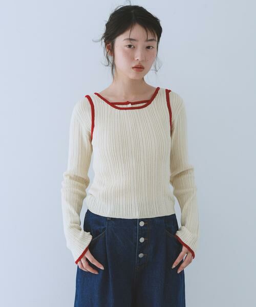 KBF / ケービーエフ ニット・セーター | 2WAYタンクトップSETカーディガン | 詳細25