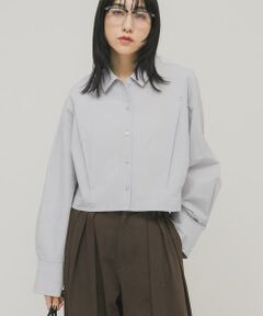 KBF / ケービーエフ シャツ・ブラウス | タックヘムクロップドシャツ